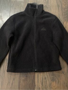 adidas women’s Black fleece jacket